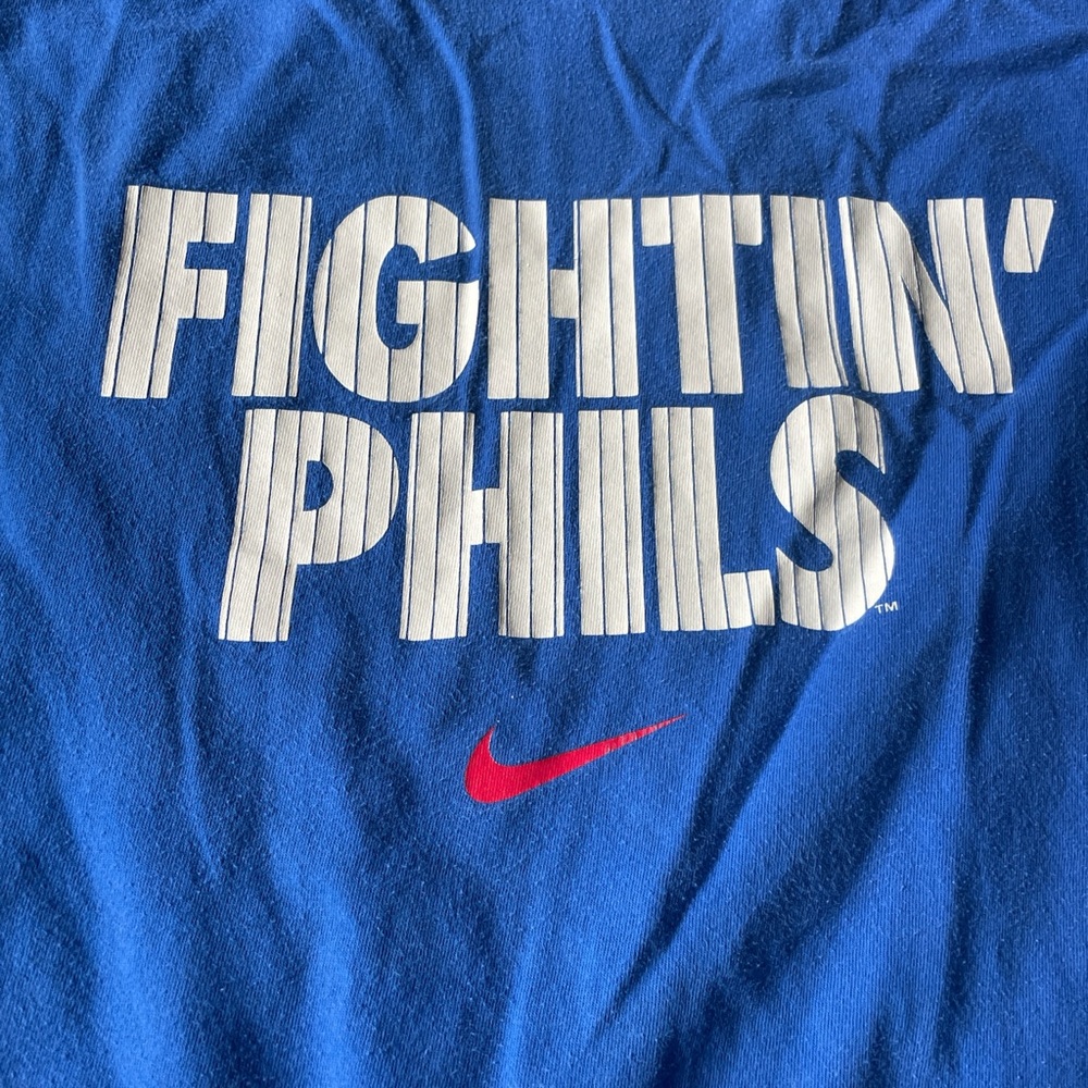 Nike Phillies Blue 'Fightin' Phils' T-Shirt - Picture 1 of 5